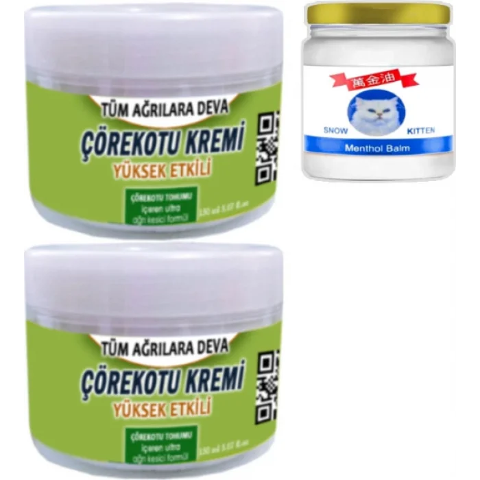 Çörek Otu Kremi 2 Adet 150 ml + Snow Kitten 50 ml Menthol Balm / Seti