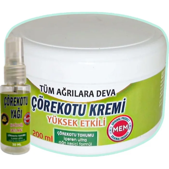 Çörek Otu Teskin Kremi  200 ml Yeşil Kavanoz + 30 ml Çörek Otu Yağı
