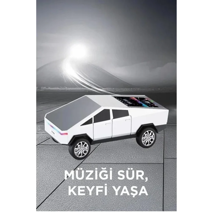 D68 Cyber Model Araba Tasarımlı Bluetooth Hoparlör 15w Güçlü Ses Rgb Led /tws/usb Beyaz