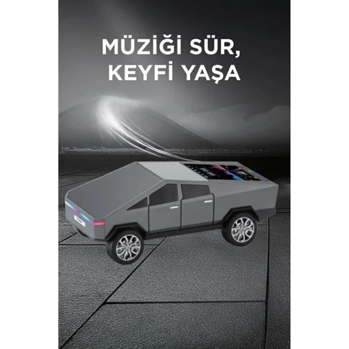 D68 Cyber Model Araba Tasarımlı Bluetooth Hoparlör 15w Güçlü Ses Rgb Led /tws/usb Gri