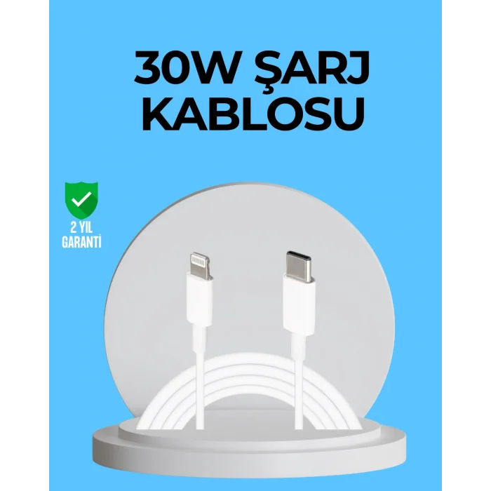 Dayanıklı TPE Lightning Kablo – 30W Hızlı Şarj ve Veri Transferi