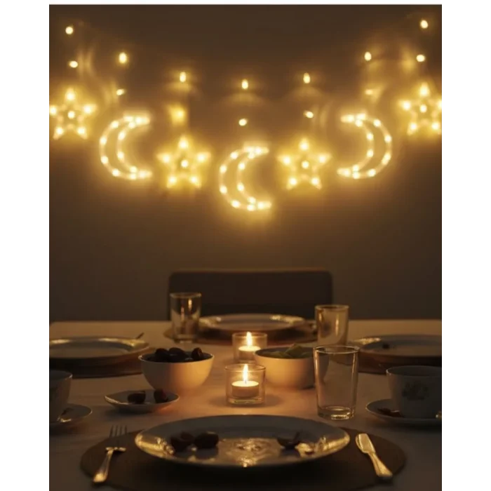 Dekoratif Büyük Ay Yıldız Ramazan Led Işık