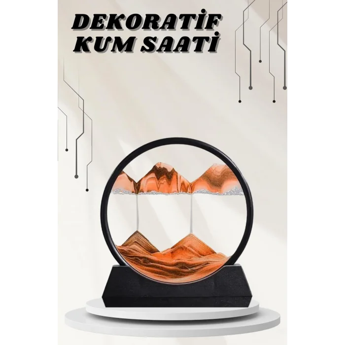 Dekoratif Kum Sulu Kum Saati Yuvarlak Şık Kum Tablosu Kum Saati Şeklinde Kum Tablo