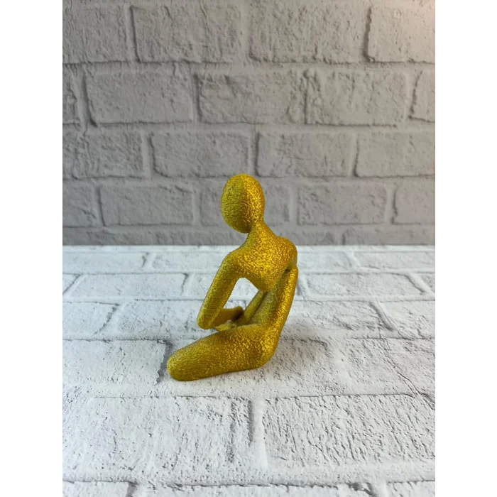 Dekoratif Sarı İnsan Figürü Modern Masa ve Raf Süsü