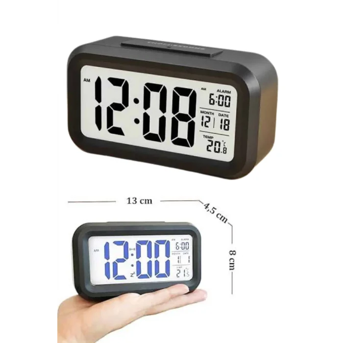 Dijital Masa Saati Termometre Takvim Led Ekran Pilli Ev Ofis Masası