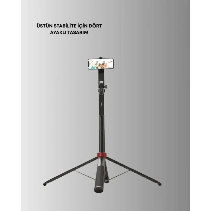 Dikey ve Yatay Çekim Destekli Selfie Stick Tripod
