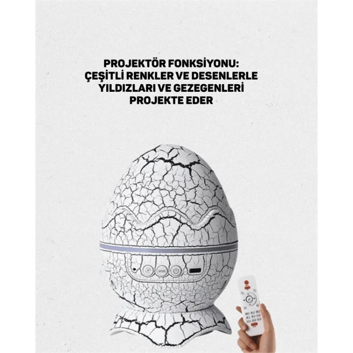 Dinozor Yumurtası Tasarımlı Projektörlü Gece Lambası