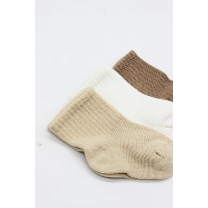Dog Boy 3lü Penye Soket Çorap 10134 Bej