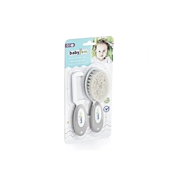  Doğal Kıl Fırça Tarak Seti 519 Gri