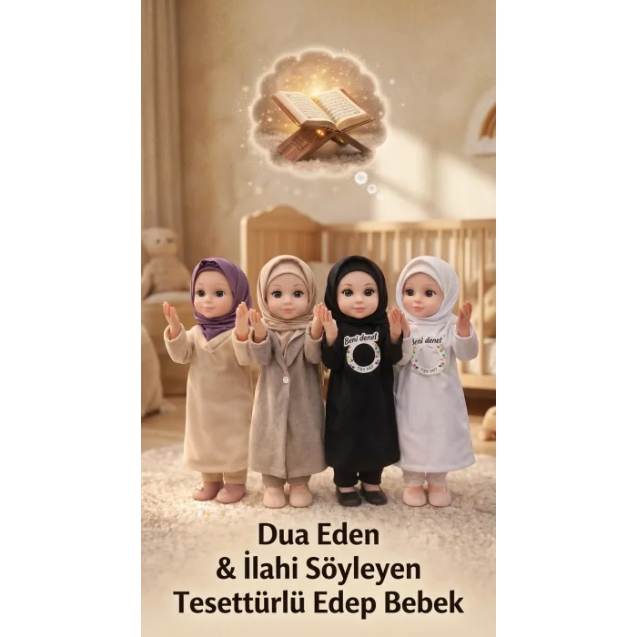 Dua Eden Tesettürlü İlahi Söyleyen Edep Bebek Ramazan Oyuncağı