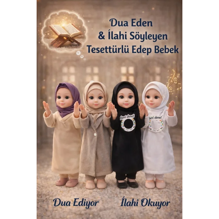 Dua Eden ve İlahi Söyleyen Tesettürlü Edep Bebek – Kapalı Muhafazakar Oyuncak
