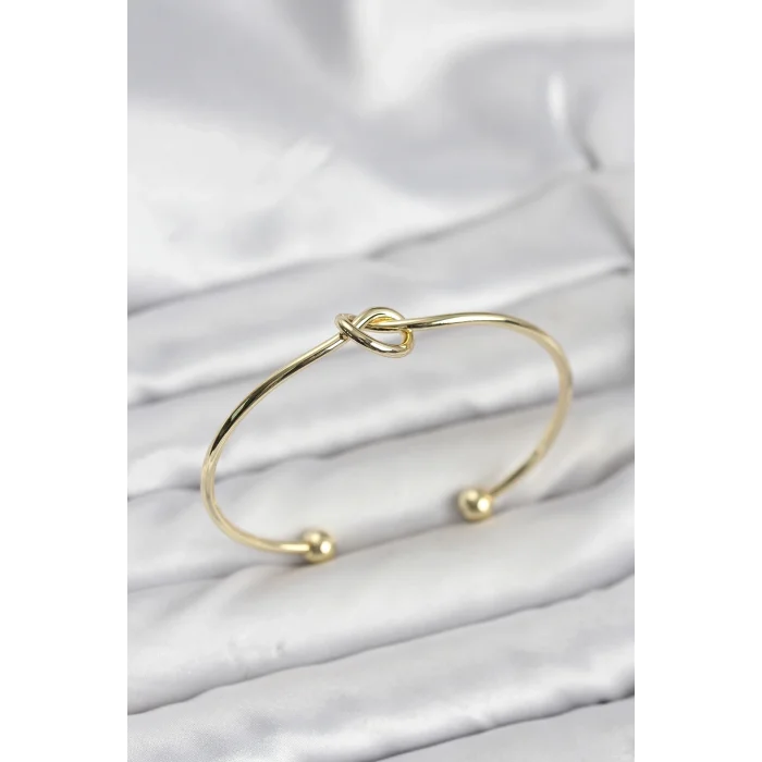 Düğüm Model Pirinç Gold Renk Kadın Bileklik