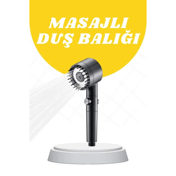 Duş Başlığı Yüksek Basınçlı Masaj Taraklı 3 Kademeli