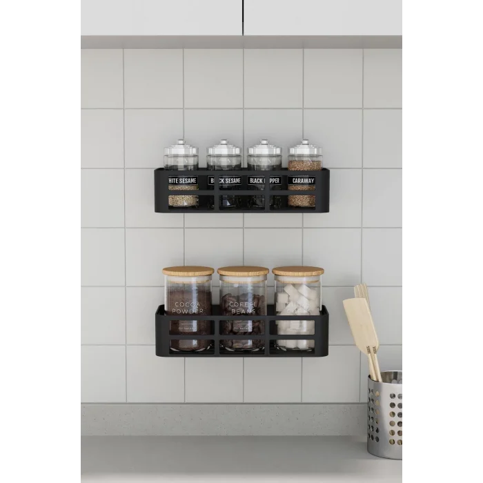 Duş İçi Yapışkanlı Banyo Rafı 2’li Set Delme Yok Güçlü Yapışkan Bantlı Organizer