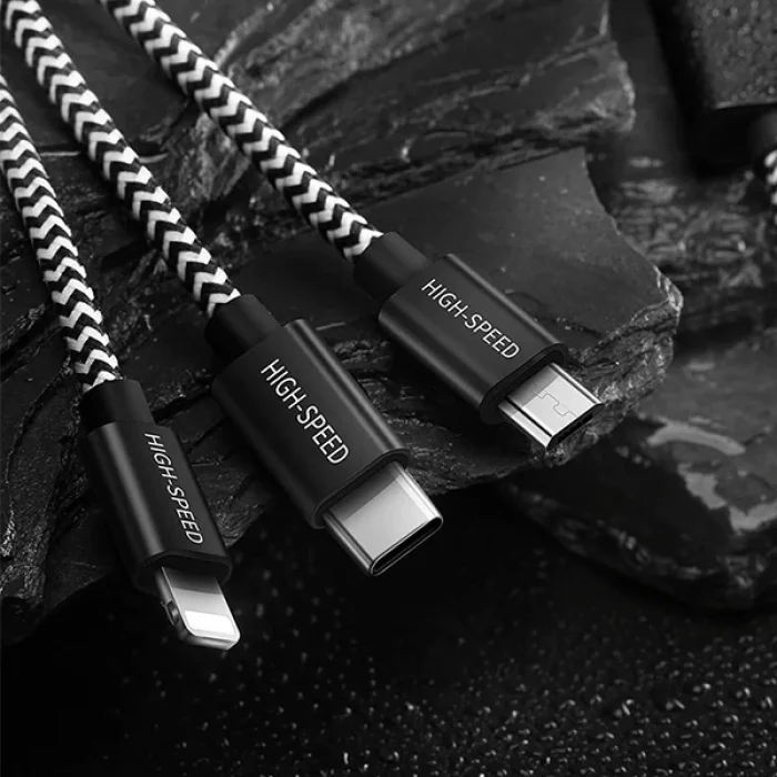 DUX DUCIS 3in1 Usb Type C-İPhone Ve Mikro Kopmaz Usb kablo Hızlı Şarj-(5775)