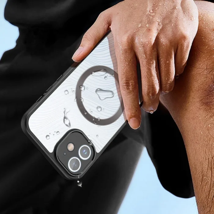 Dux Ducis iPhone 12 Aimo Series Mag Safe Premium Buzlu Sert PC-TPU Kılıf-(5775)