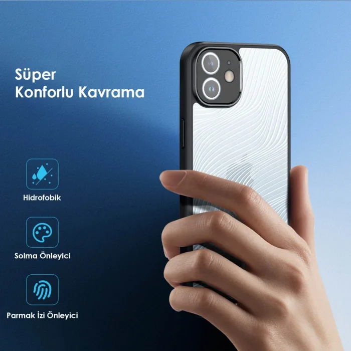 Dux Ducis iPhone 12 Aimo Series Premium Buzlu Sert PC-TPU Kılıf-(5775)