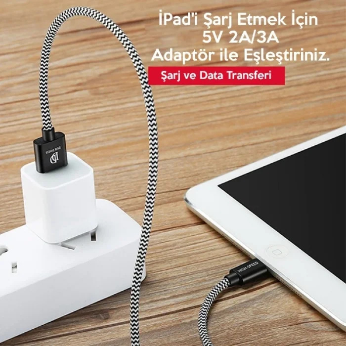Dux Ducis K-One Cable İPhone  Usb Şarj Kablosu 1 METRE-(5775)