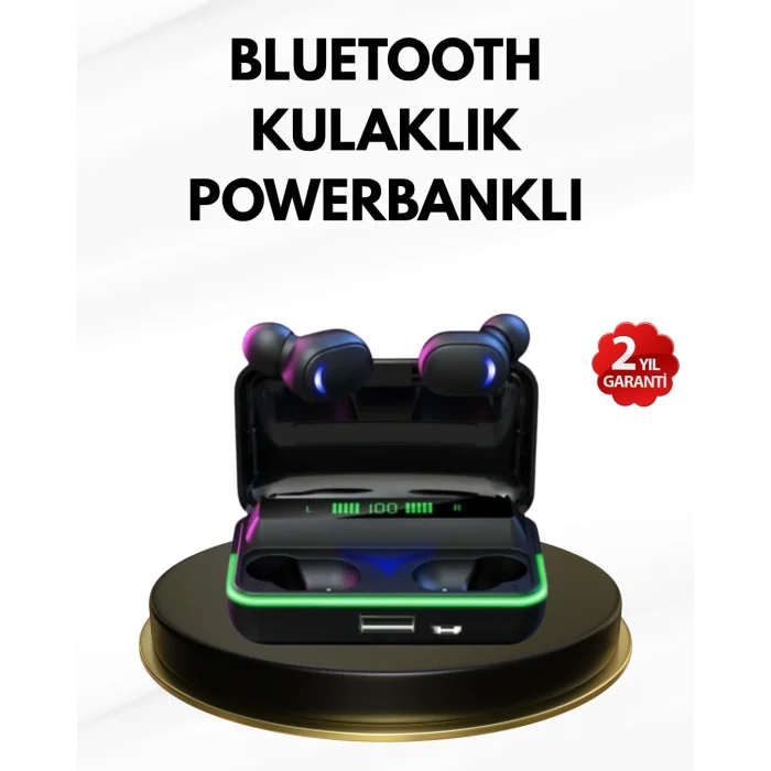E10 Kablosuz Bluetooth Kulaklık – 3D Ses Powerbank Şarj Kutusu