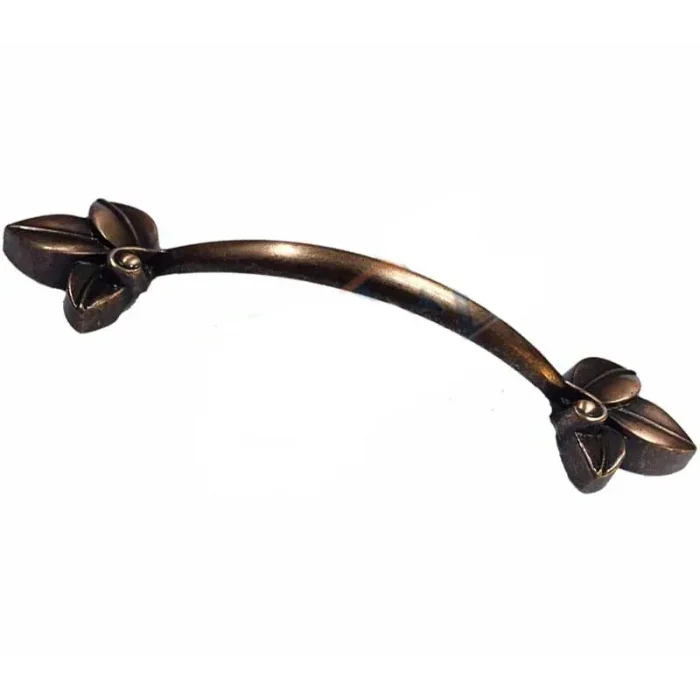 Eco Lounge Dekoratif Zamak Yaprak Kulp - 96mm, Eskitme, 100 Adet