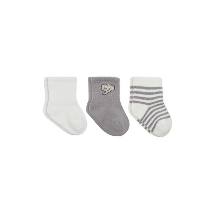 Elephant Boy 3lü Penye Soket Çorap 10135 Ekru