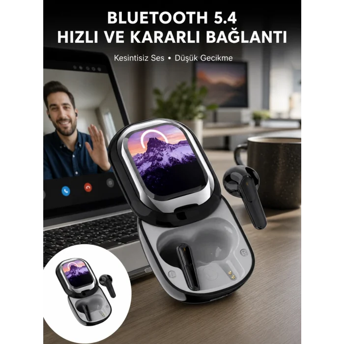 ENC Destekli Bluetooth 5.4 Kulaklık – EQ Ayarlı, Akıllı Kutulu