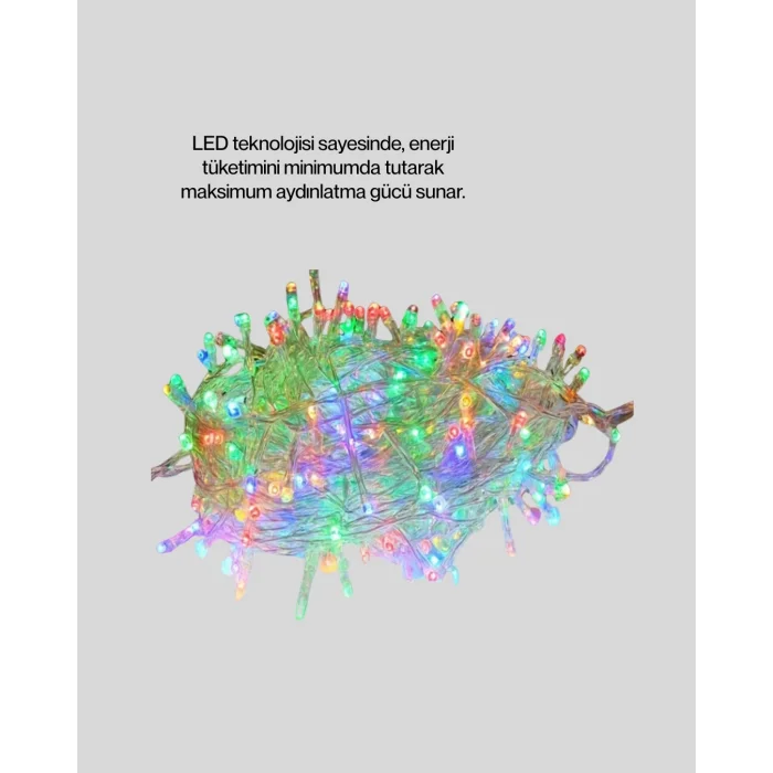 Enerji Tasarruflu Şeffaf Kablo 5 m 50 LED Dekor Işık