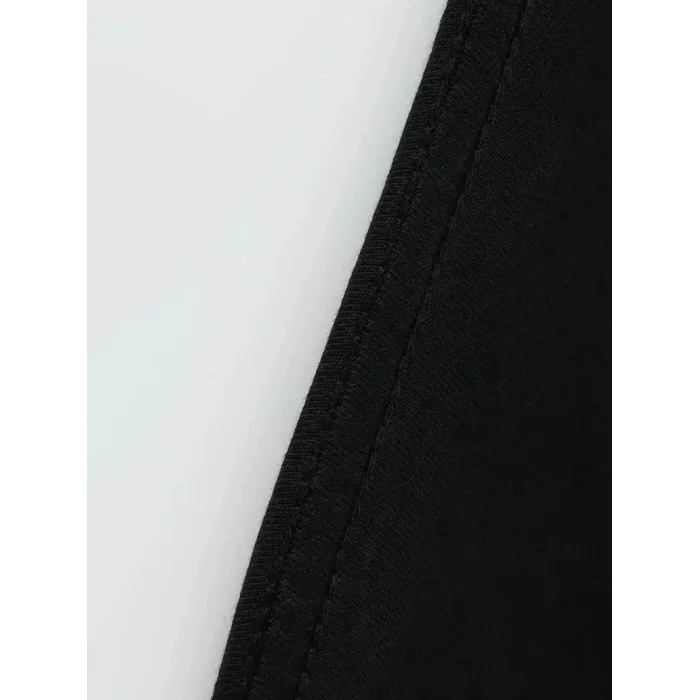 Erkek Baskılı Tişört Kısa Kol Bisiklet Yaka Oversize T-Shirt - - Siyah