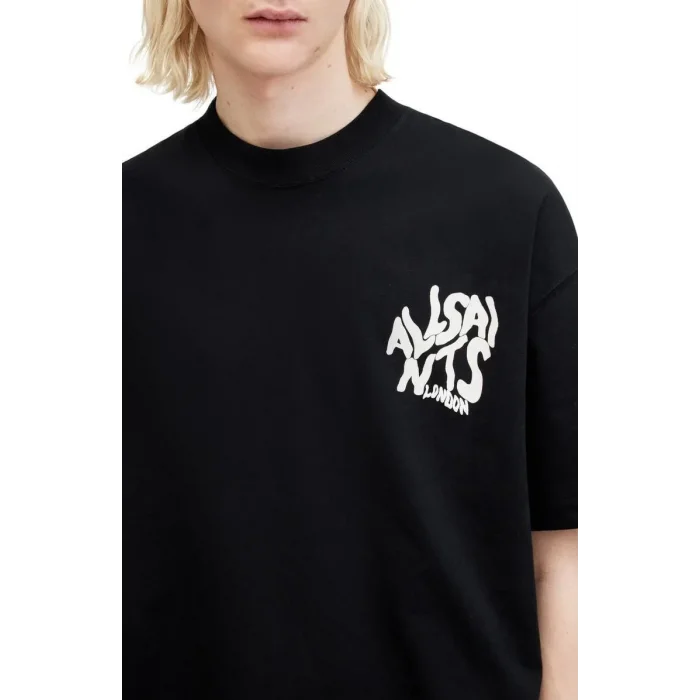 Erkek Tişört Baskılı Oversize Kısa kol T-shirt - Siyah