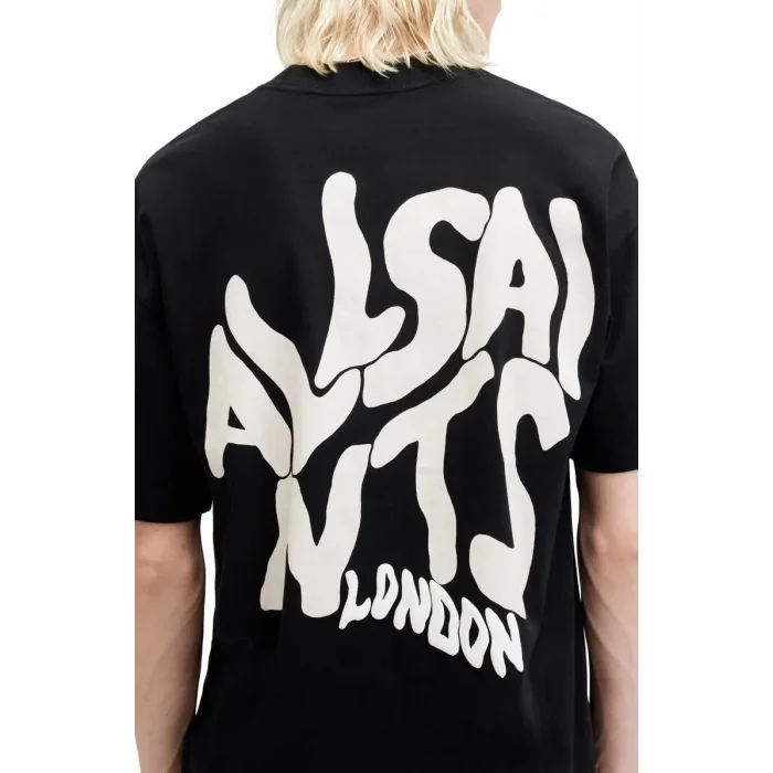 Erkek Tişört Baskılı Oversize Kısa kol T-shirt - Siyah