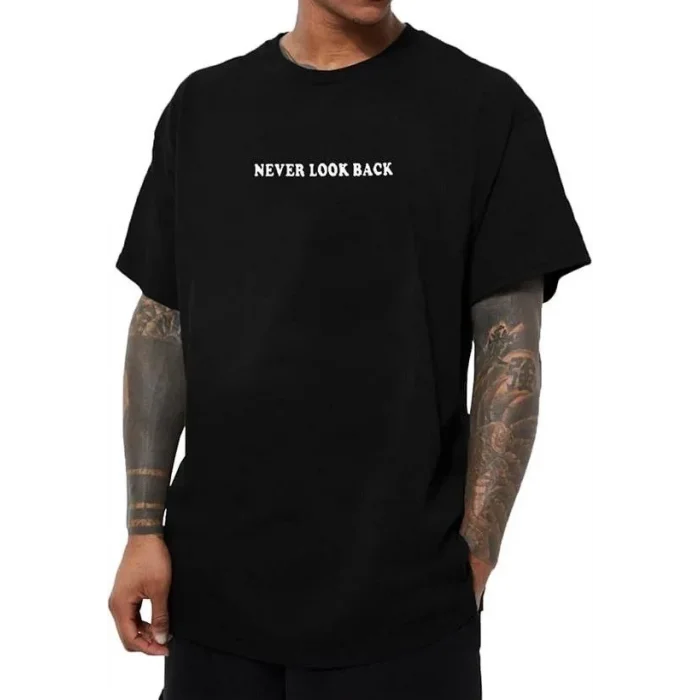 Erkek Baskılı T-Shirt Kısa Kol Bisiklet Yaka Regular Fit Rahat Kalıp Tişört - Siyah
