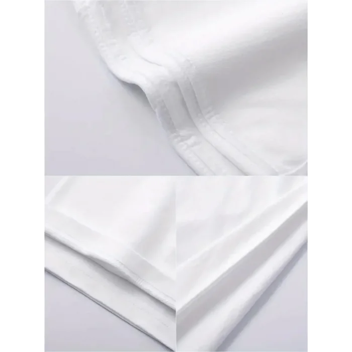 Erkek Tişört Bisiklet Yaka Kore sevimli ayı baskı Kısa Kol T-Shirt  - Beyaz