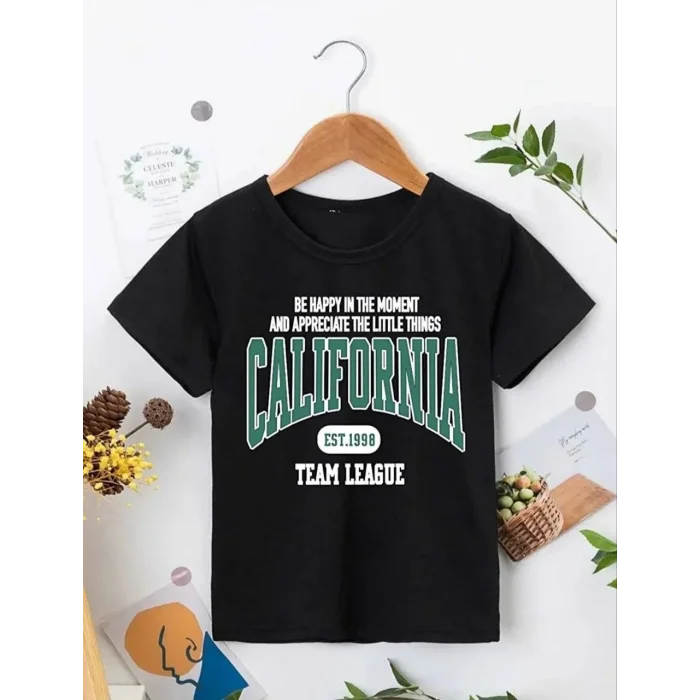 Erkek Çocuk Baskılı T-Shirt - Siyah