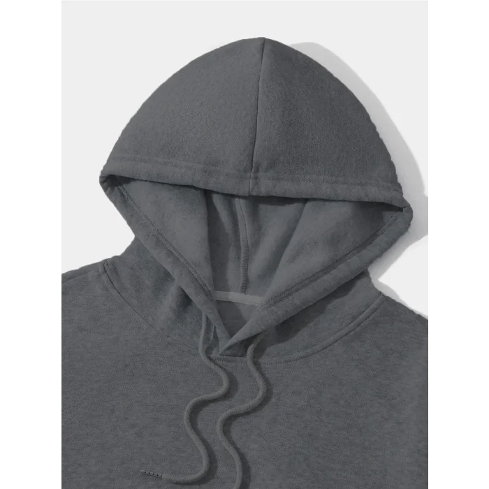 Erkek 3 İplik Pamuklu Kapüşonlu Kanguru Cepli Sweatshirt Hoodie -  Füme