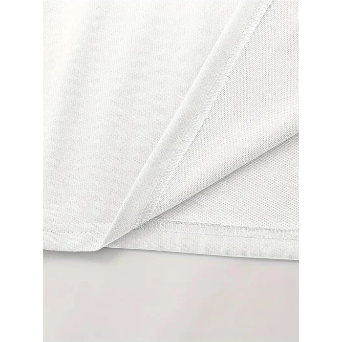 Erkek LB Baskılı Tişört Bisiklet Yaka Kısa Kol T-shirt - Beyaz