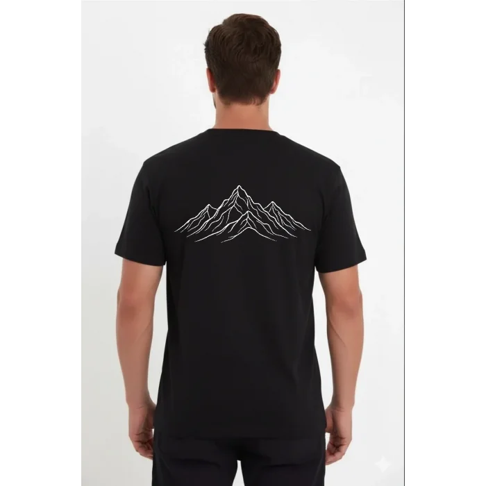 Erkek T-Shirt Nihilist Penguen Baskılı Bisiklet Yaka Kısa kol yazlık Tişört - Siyah