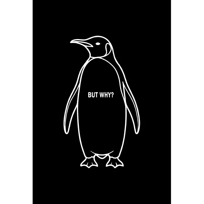 Erkek Nihilist Penguen Baskılı 3 İplik Pamuklu Kapüşonlu Sweatshirt Hoodie Siyah