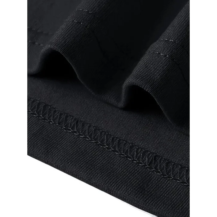 Erkek T-Shirt Pembe Panter Baskılı Kısa Kollu Tişört - Siyah