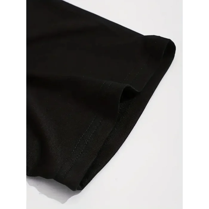 Erkek PERFECTLY Baskılı Tişört Bisiklet yaka yazlık Kısa Kol t-shirt - Siyah