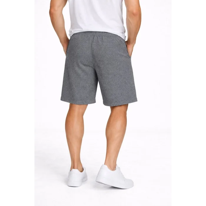 Erkek Pötikareli Şort – Beli Lastikli Bağcıklı, Cepli, Rahat Kesim Günlük Yazlık Şort - Füme