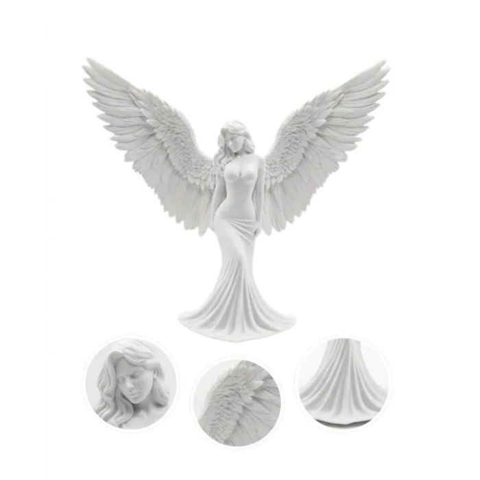 Estetik Melek Kadın Figürlü 3D Dekoratif Biblo Modern Salon Dekoru