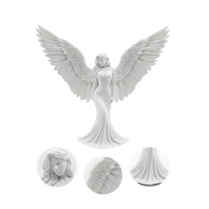 Estetik Melek Kadın Figürlü 3D Dekoratif Biblo Modern Salon Dekoru
