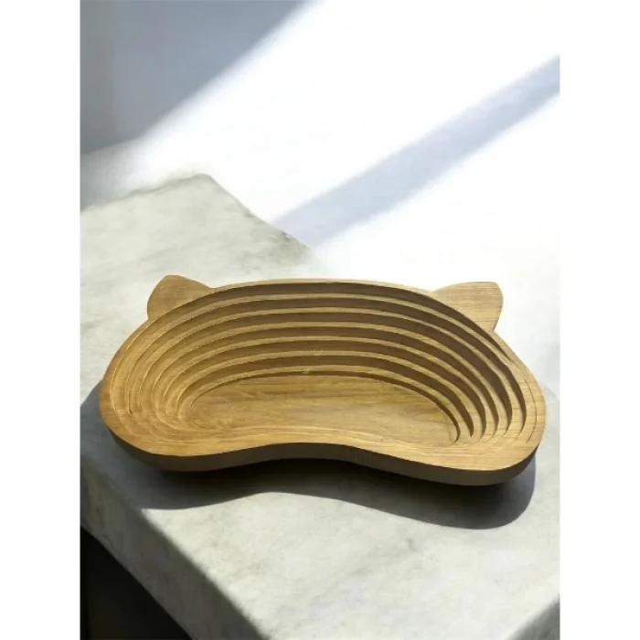 Evcil Hayvan Kulak Motifli Ahşap Yatak