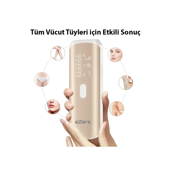 EZERE IPL Buz Lazer Epilasyon 999.999 Atim Otomatik/manuel Dokunmatik Ekran Agrisiz Vücut Yüz Cihazi-(5775)