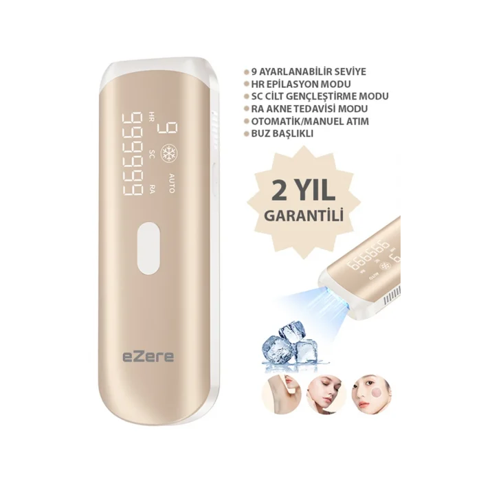 EZERE IPL Buz Lazer Epilasyon 999.999 Atim Otomatik/manuel Dokunmatik Ekran Agrisiz Vücut Yüz Cihazi-(5775)