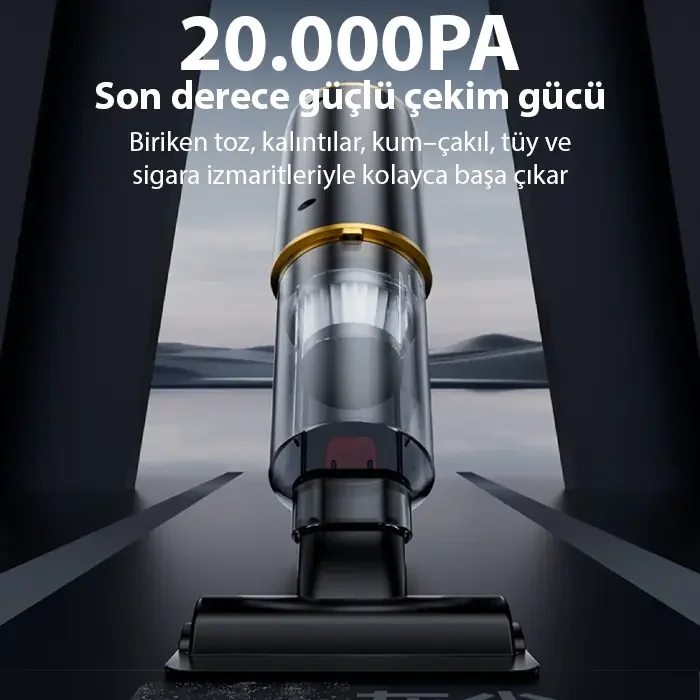 EZERE ST-6609C 20000pa Güçlü Dijital Göstergeli Vakumlu Kablosuz Üflemeli Araç Süpürgesi-(5775)