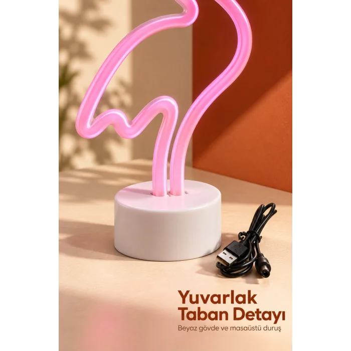 Flamingo LED Lamba Pembe Işıklı
