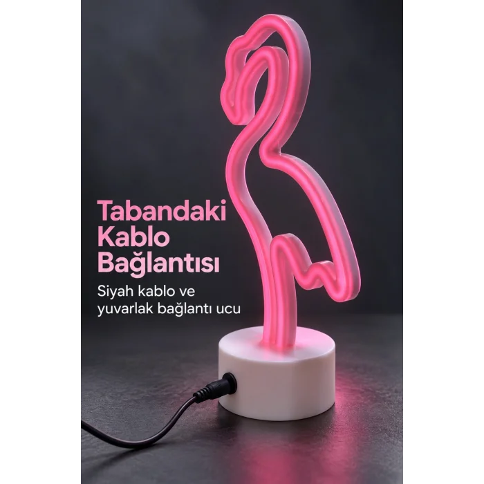 Flamingo LED Lamba USB Kablolu Beyaz Gövdeli