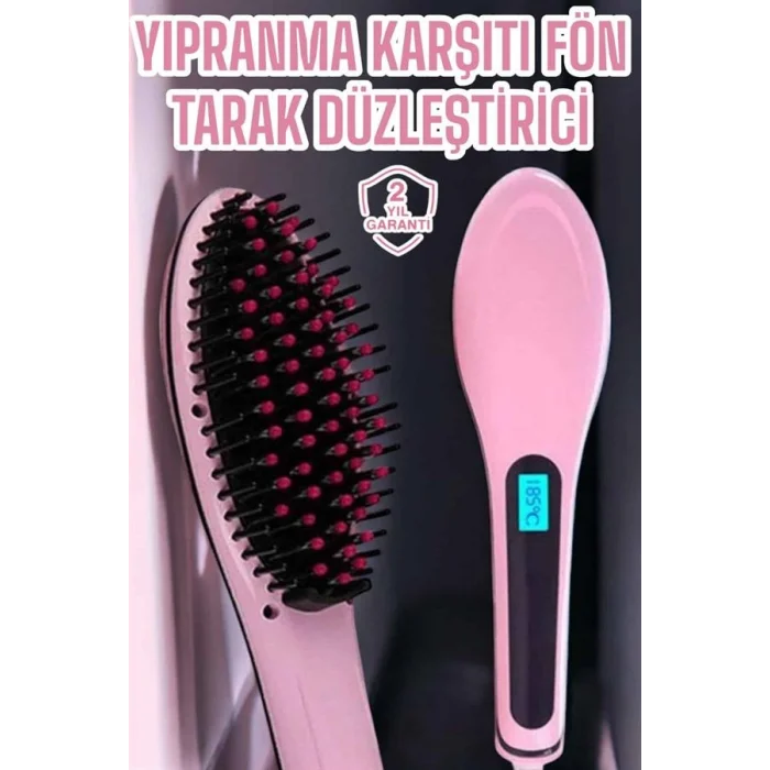 Fön Etkili Saç Düzleştirici Tarak Yıpranma Karşıtı Döner Kablo Isı Ayarlı
