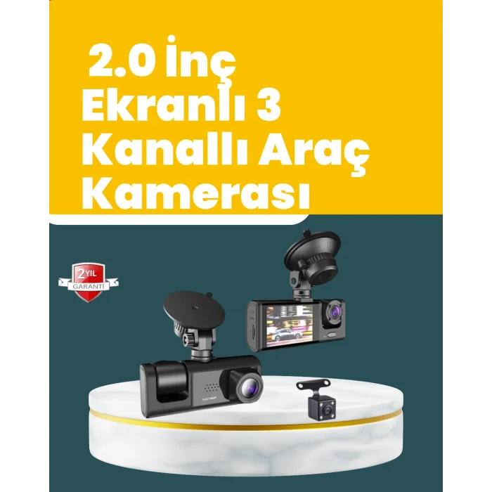 Full HD Çift Yönlü Araç Kamerası  Hareket Algılama  Döngüsel Kayıt